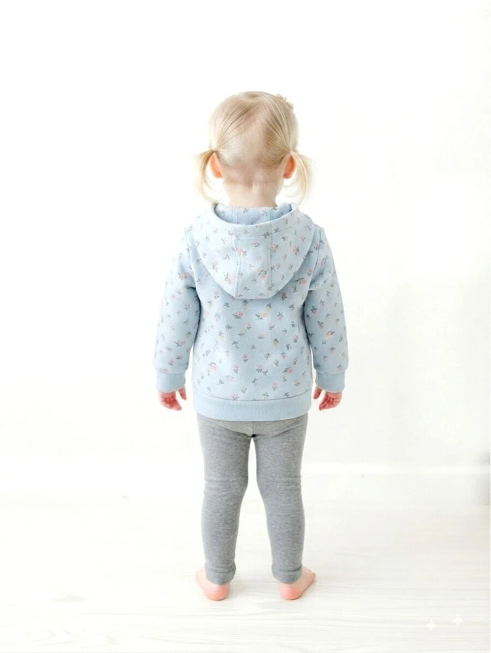 Carter's Toddler Girl Blue Floral Zip-Up Hoodie sz 18 Months